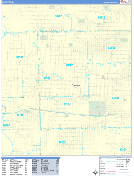 Oak Park City Digital Map Basic Style